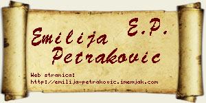 Emilija Petraković vizit kartica